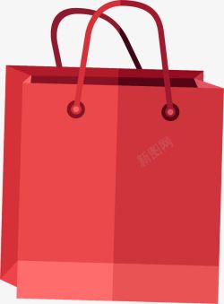 购物袋卡通红色简约购物袋高清图片