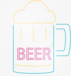 啤酒发光啤酒卡通霓虹灯高清图片