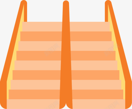 阶梯红地毯橙色楼梯图标矢量图图标