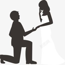 跪下的姿势婚礼单膝求婚情侣图标高清图片