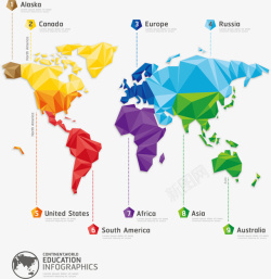 矢量简单世界地图世界分析模板矢量图高清图片