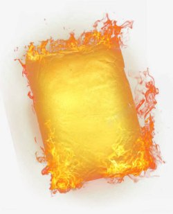 金色火焰纸张效果元素素材