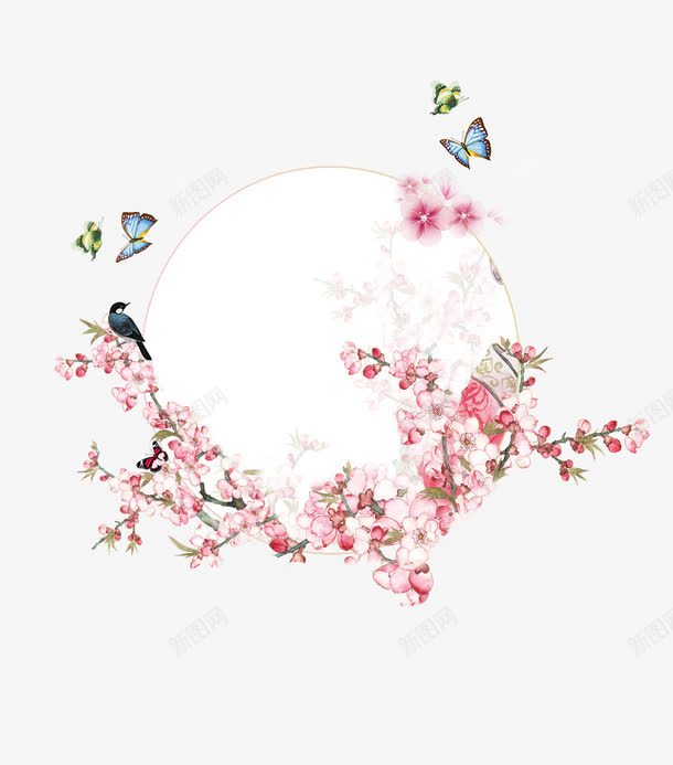 手绘桃花花环边框png免抠素材_88icon https://88icon.com 叶子装饰边框 小清新 手绘桃花花环边框 手绘画 手绘花草 树叶边框 桃花花圈 花朵装饰边框 花朵边框