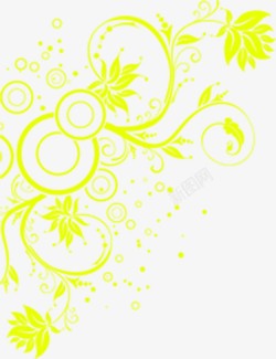 黄色花朵线条招聘素材