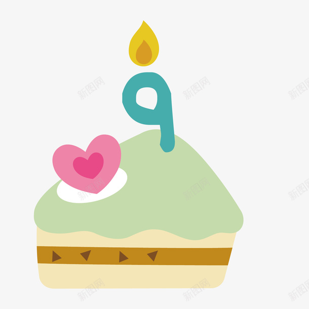数字九的蛋糕png免抠素材_88icon https://88icon.com 可爱 手绘 数字 淡绿色 爱心 生日蛋糕 粉红色 蛋糕 蜡烛