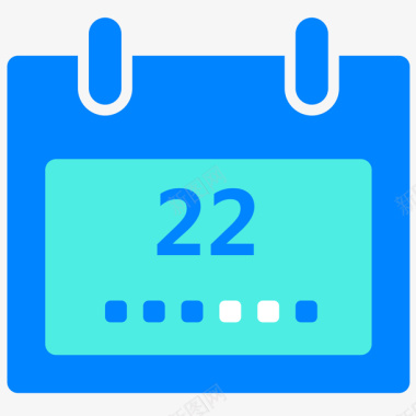 蓝色信号标志蓝色扁平化日历元素矢量图图标图标