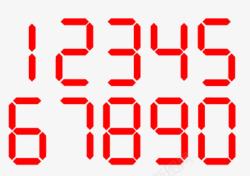 红色阿拉伯数字红色数字高清图片
