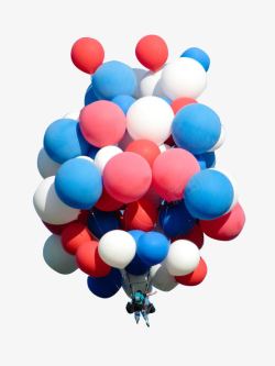 炫彩气球装饰蓝色红色白色素材