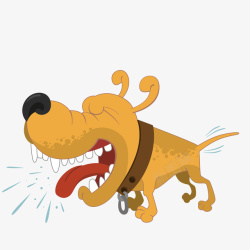 卡通牙齿狂吠的狗高清图片