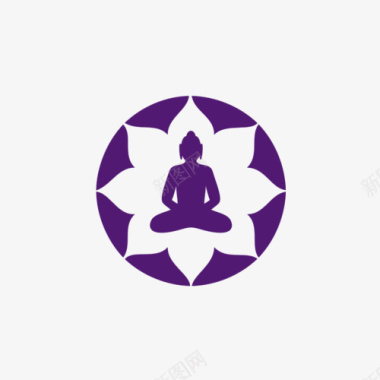 紫色佛教菩萨logo图标图标