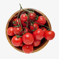 实物篮子带藤樱桃番茄素材