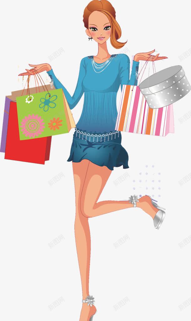 购物的女人png免抠素材_88icon https://88icon.com 卡通女孩免费下载 女性PNG元素 广告设计 彩色漫画 时尚女性 美女 血拼 购物 购物主题设计 购物的女人 购物袋 逛街