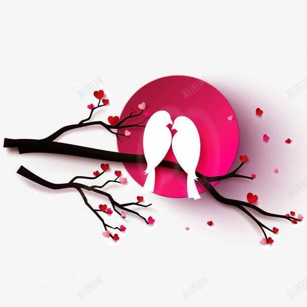 手绘喜鹊png免抠素材_88icon https://88icon.com 七夕 手绘卡通喜鹊树枝 树枝 浪漫 爱情 相会 鸳鸯logo 鸳鸯鸟