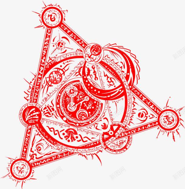 红色仪式魔法阵三角形png免抠素材_88icon https://88icon.com 三角形 仪式 红色 魔法