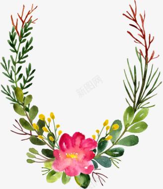 手绘感恩节装饰花环图标图标