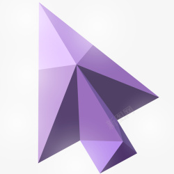创意几何形紫色三维立体箭头矢量图高清图片