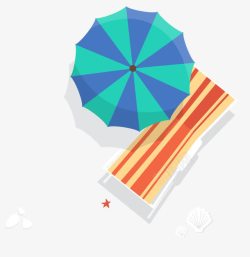 劲爽夏日沙滩伞图标高清图片
