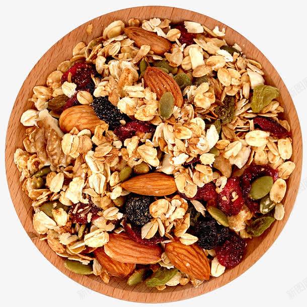 坚果果粒水果麦片png免抠素材_88icon https://88icon.com 丰富口感 坚果 水果麦片 添加坚果 精选燕麦