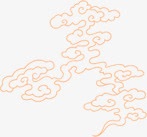 中国风红色线条祥云插图素材