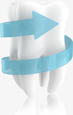牙齿png牙齿蓝色丝带高清图片