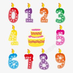 蜡烛艺术字生日装饰高清图片