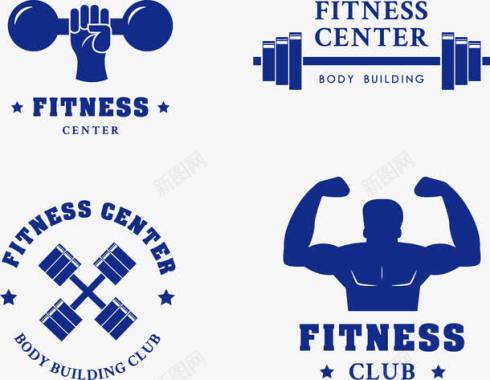 健身器械蓝色健身logo图标图标