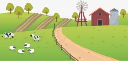 开心农场农场卡通图矢量图高清图片