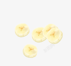 真正香蕉片淡黄色香蕉片香蕉干矢量图高清图片