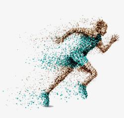 维生素功能饮料水珠组成的跑步运动员高清图片