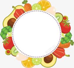 卡通果蔬健康水果蔬菜边框矢量图高清图片