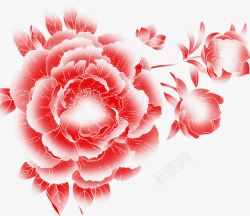 中秋节红白色花朵海报素材