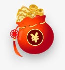 红色卡通福袋金币效果png免抠素材_88icon https://88icon.com 卡通 效果 红色 金币