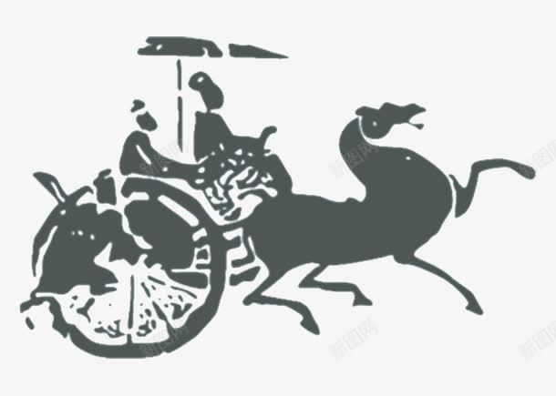 汉代砖石画马车png免抠素材_88icon https://88icon.com 中国古代的马车 古代车马 汉代的砖石画 马车 黑色