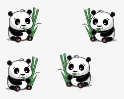 吃竹子可爱熊猫吃竹子高清图片