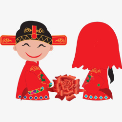 卡通古典中国风婚礼素材