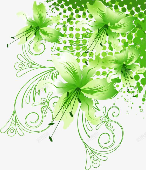绿色清新抽象花朵植物装饰png免抠素材_88icon https://88icon.com 抽象 植物 清新 绿色 花朵 装饰