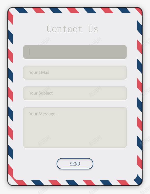 网页联系表单模板png免抠素材_88icon https://88icon.com 信封 矢量素材 网页联系表单模板