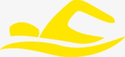 黄色游泳标志游泳宣传单素材