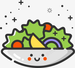 餐品食物mbe风格卡通装饰沙拉图标矢量图高清图片