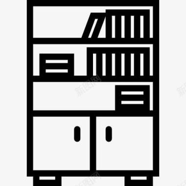 实木书架书架图标图标