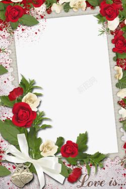 浪漫花朵边框婚礼素材