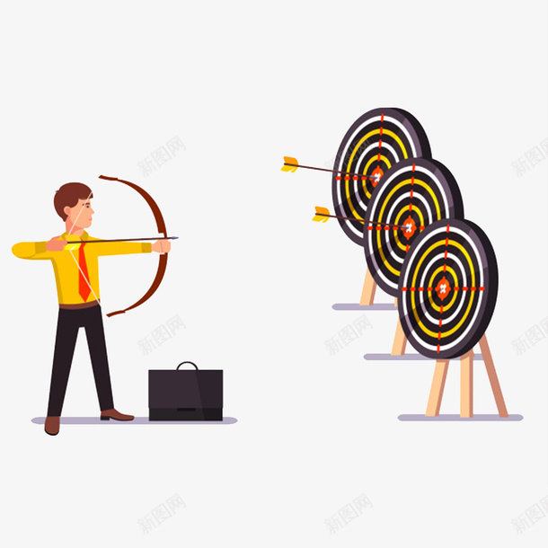 卡通射箭的男人图png免抠素材_88icon https://88icon.com 上班族 上班族海报 创意的 卡通 商务 射箭 插图 玩具箭靶 男人 白领 箭靶