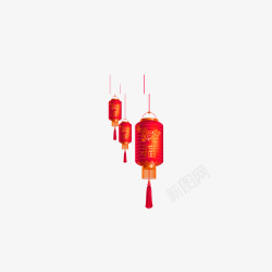 春节大红灯笼元素素材