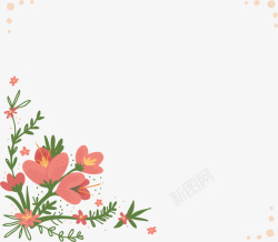 花丛纹理春季红色花朵框架高清图片