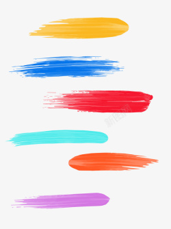 彩色炫动笔刷五颜六色笔刷高清图片
