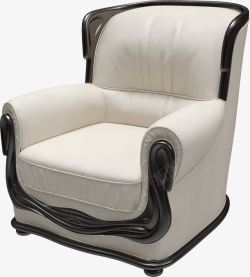 单人椅纯色简约皮质实木单人沙发椅高清图片
