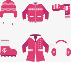 红色冬季保暖衣物素材