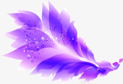 紫色唯美星光羽毛花纹素材