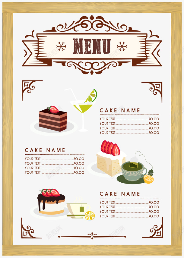商店菜单矢量图ai_88icon https://88icon.com 价格 商店 菜单 蛋糕 矢量图