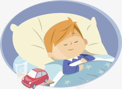 睡不好孩子图标小汽车陪伴的宝宝睡着了高清图片